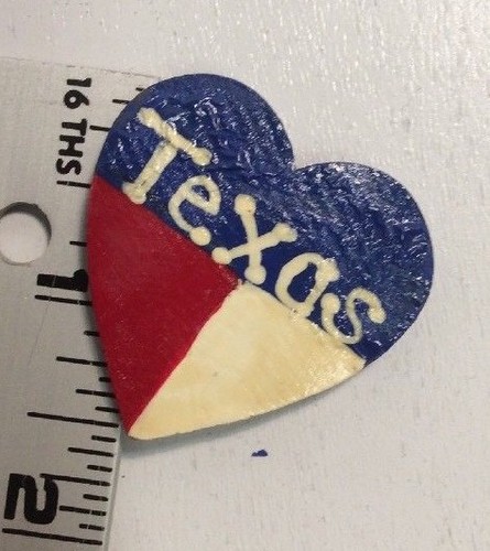 Texas rot weiß blau lackiert Herz Kühlschrankmagnet gebraucht 1,5" - Bild 6 von 6