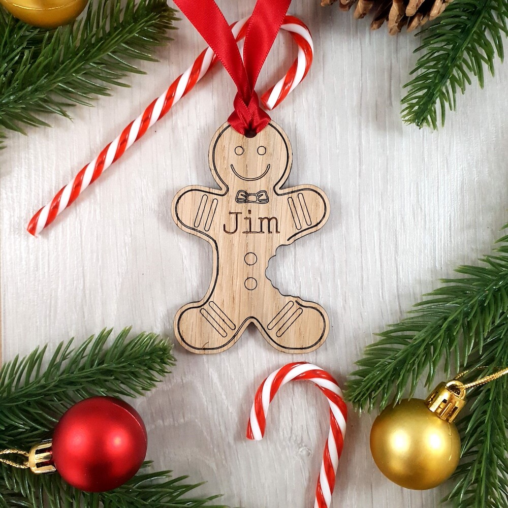 Personalised Gingerbread Man Christmas Bauble Decoration Tree Gift First Present