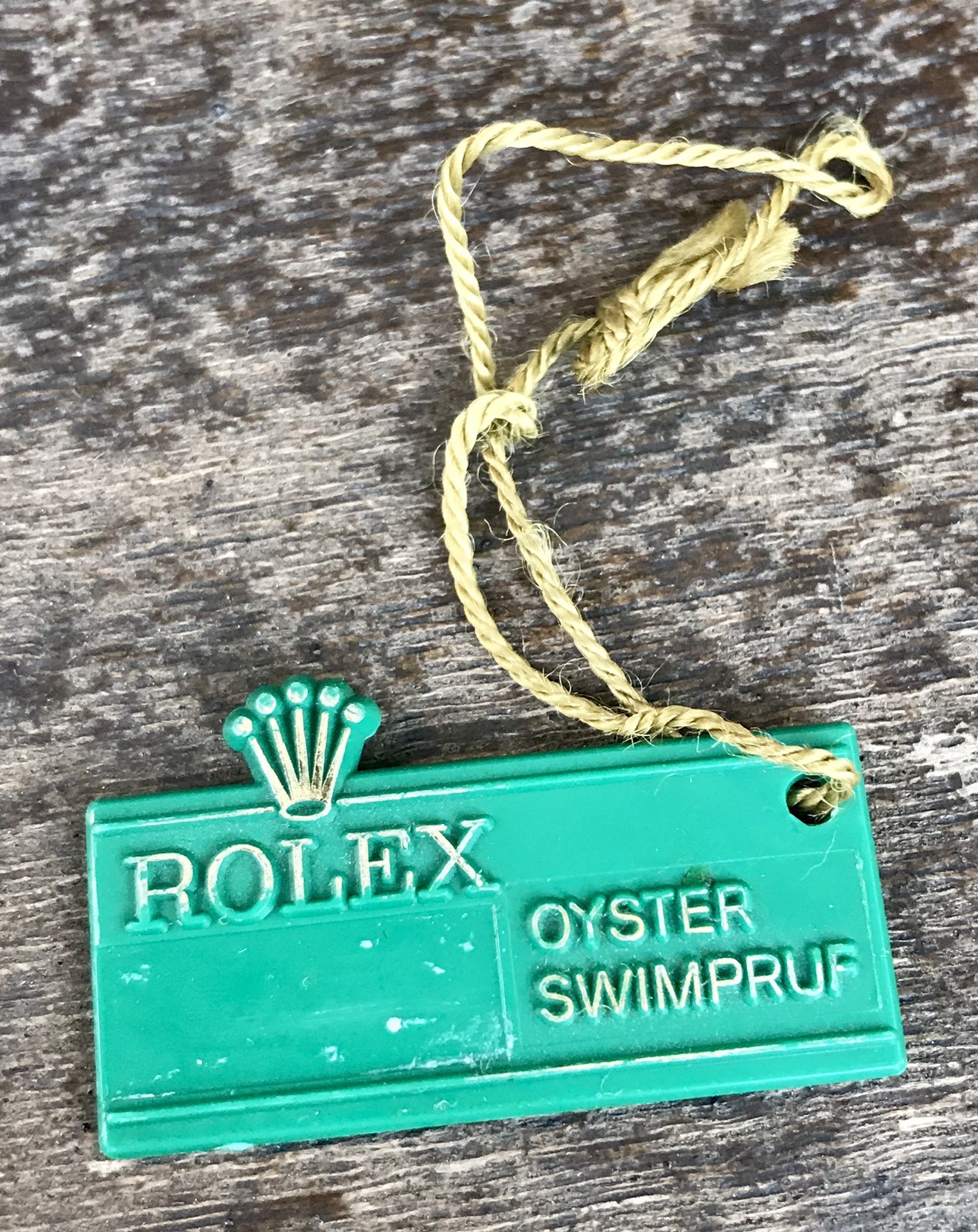 ROLEX Swimpruf Green Tag Hangtag 1970´s Submariner GMT Explorer Sea Dweller OEM