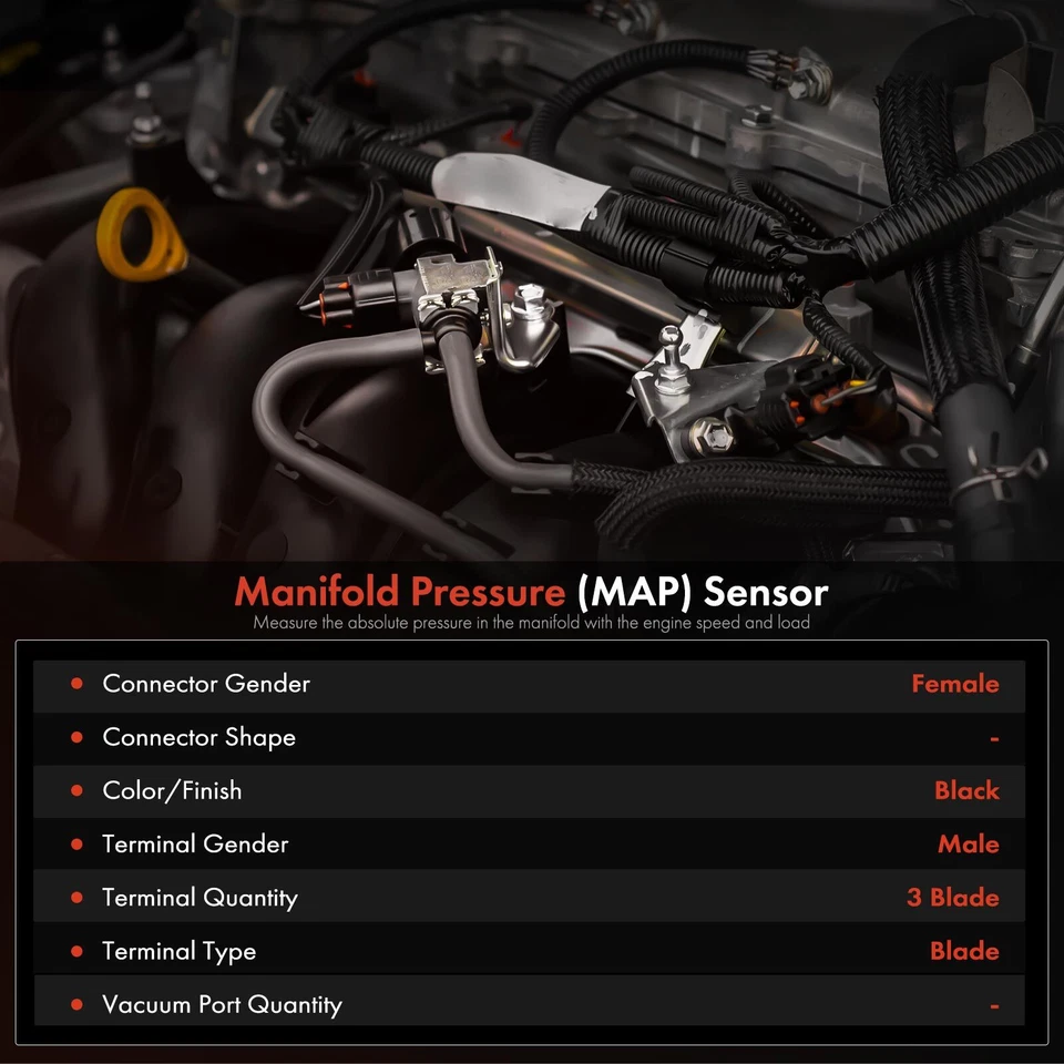 Sensor de presión del colector (MAP) para Mercedes-Benz C300 E450 GLS550 GLE400 ML550 Foto 3 de 4