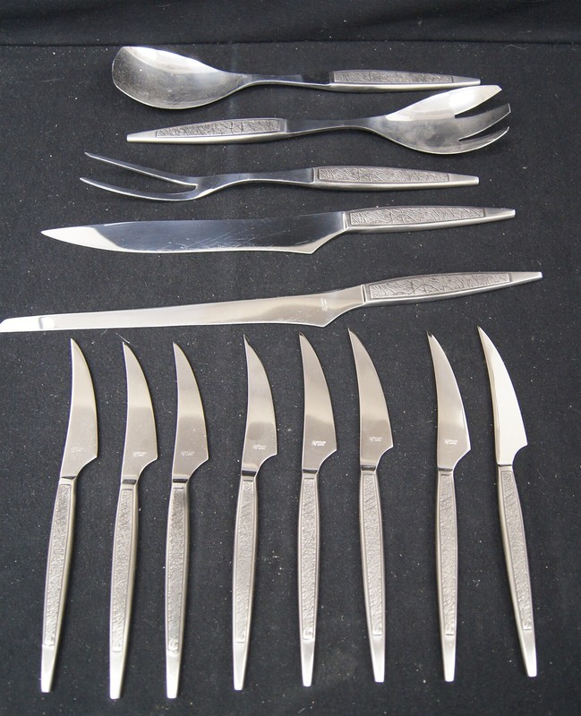 13 PIECE SET Of ARTHUR SALM ASF3 Flatware Stainless Made In Japan MCM See Photos