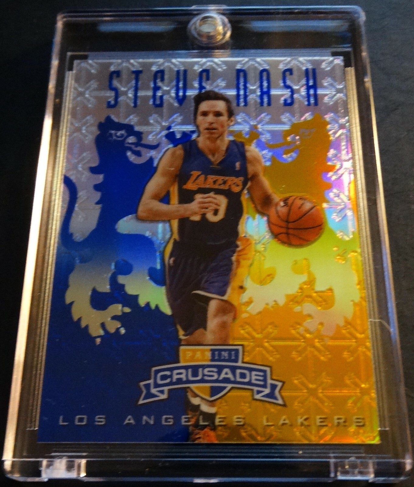 2012 STEVE NASH #285 PANINI CRUSADE BLUE PRIZM REFRACTOR LAKERS (281)