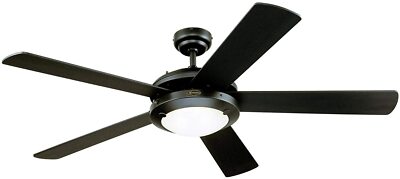 Westinghouse Lighting 7224200 Comet Indoor Ceiling Fan with Light, Matte Black