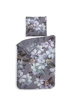 Heckett & Lane Twill BettwäSche 135X200 Dragan Purple BlüTen Silber Wende