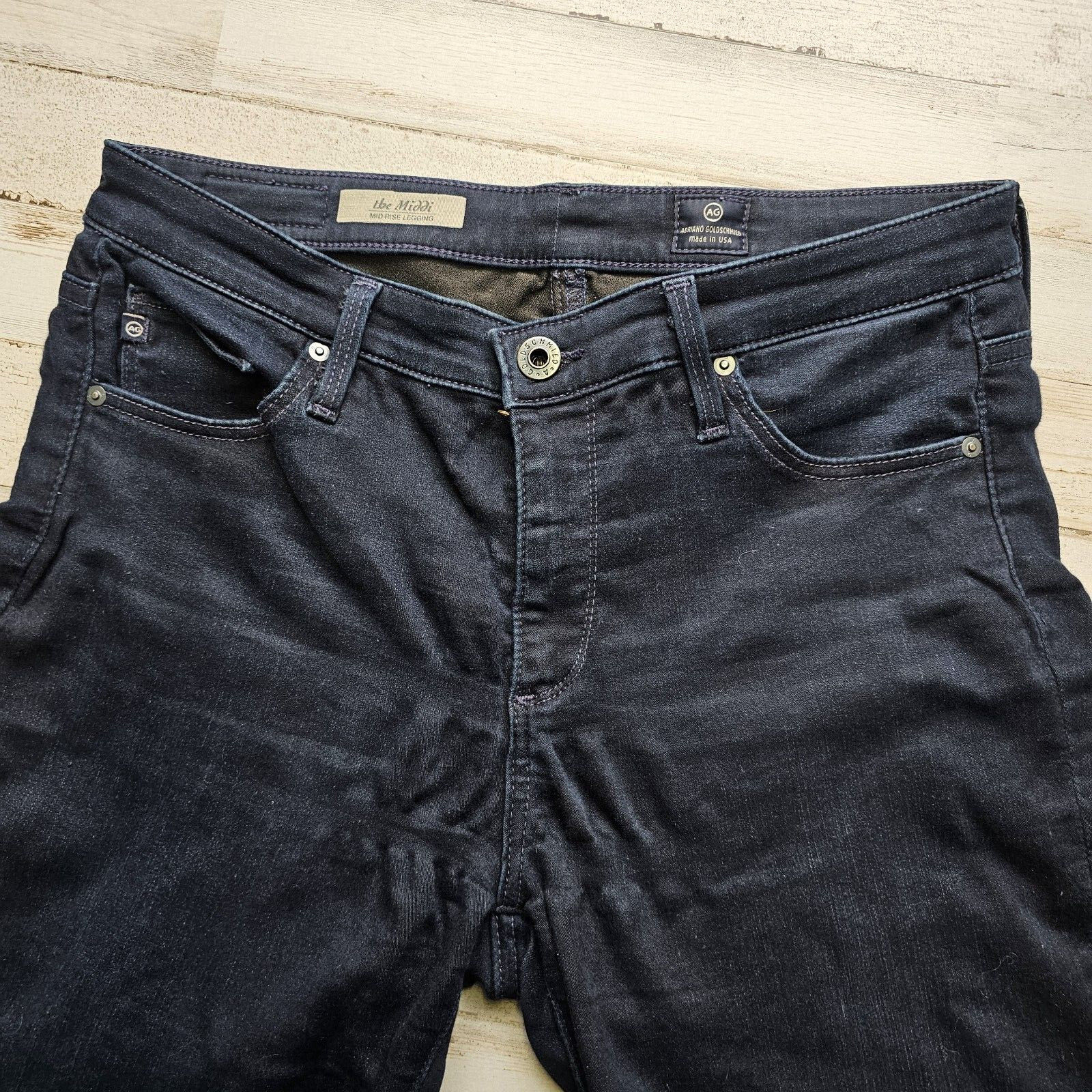 AG Adriano Goldschmied The Middi Mid Rise Leggings Blue 27R 27x32 thumbnail 2