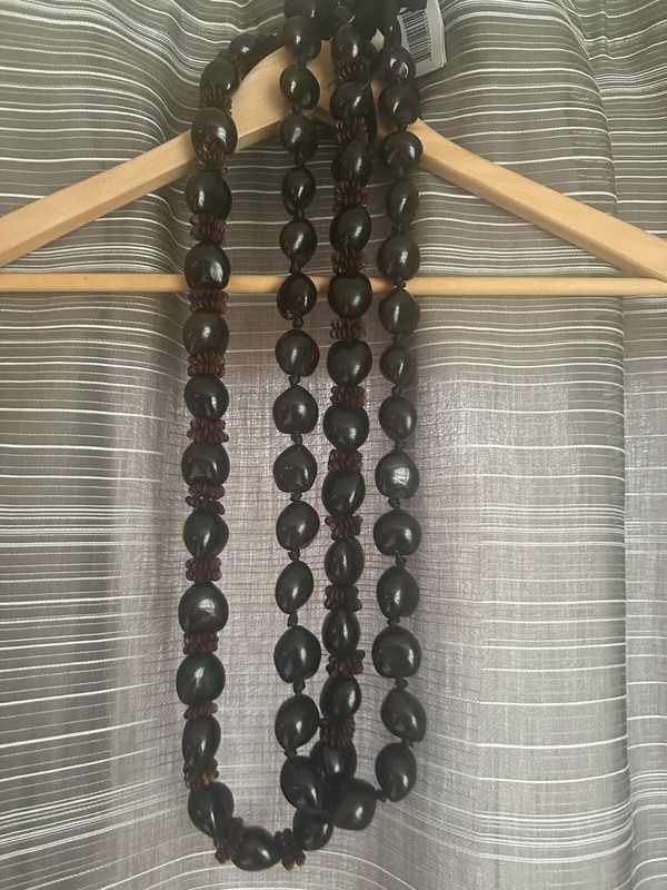 Hawaiian Kukui Nut Wedding graduation Luau Hula Party Lei Necklace - set of 2