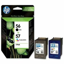 Image of Genuine HP 56 Black + HP 57 Tri-Colour Ink Cartridge Set - Vat included