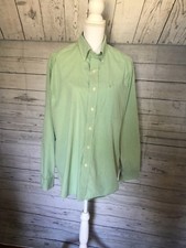 Men's Izod Green Check Button Down long sleeve Shirt Medium 1 