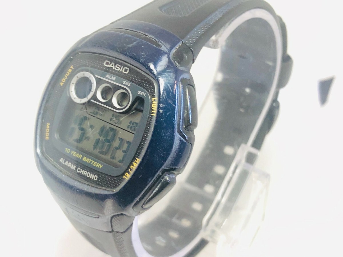 Montre Casio W-210 Homme – Vintage Des Années 1990 – Chronographe Alarme Numérique – Fabriquée Au Japon