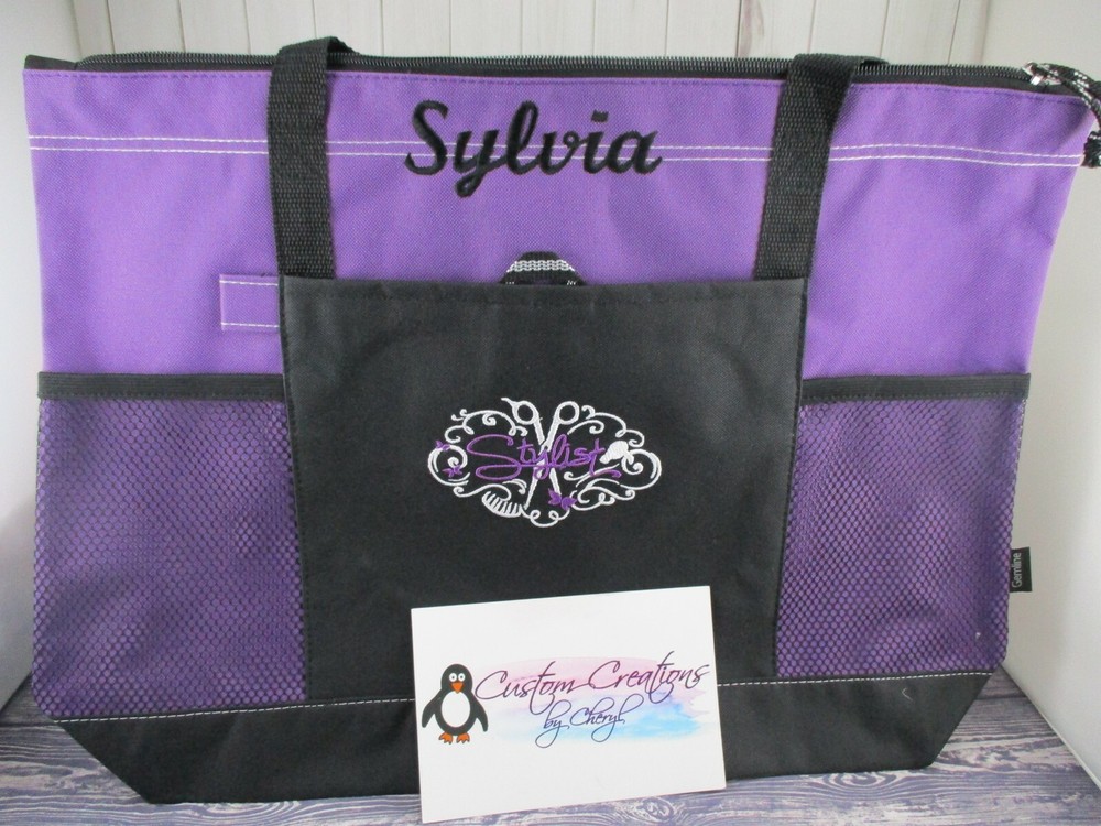 Custom Stylist Scroll Personalized Tote Bag,  Hairstylist Gift, Beautician Gift
