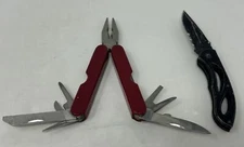 Stainless Multi-Tool Pliers Utility Set With Folding Knife Lot Of 2