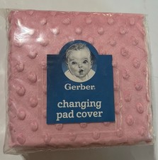 Gerber  Baby 16  x 32" Pink Minky Dotted Super Soft Changing Pad Cover NEW