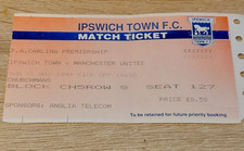 TICKET STUB-IPSWICH TOWN- v MANCHESTER UNITED-PREMIER LEAGUE- 1993/94