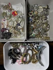 Vintage Costume Jewelry Brooches, Rings, Necklaces Most Damaged! (Read Details!)