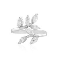 Cavill Zirkon Ring Silber 925 Platiniert 7 Kambodscha Zirkone 2,10Ct Marquise