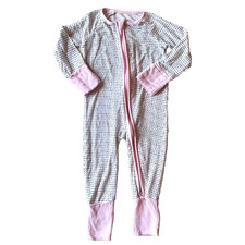 Little Sleepies 0-3 Month Zippy Light Pink with Black and White Polka Dots
