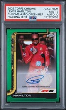 2025 Topps Chrome Formula 1 F1 Lewis Hamilton Green Autograph /99 PSA 9 Auto 10