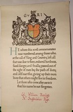 Original WW1 North Staffordshire Regiment Casualty Memorial Scroll