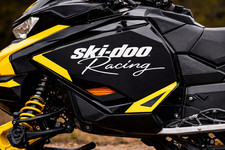 ski-doo racing  2.5'' x 9 '' , autocollant , stickers decal 14 color choices