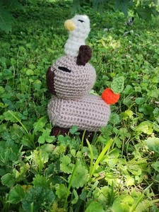 Handmade Crochet Capyabara with Duck and Orange Plushie Yarn Doll Stuffed Animal