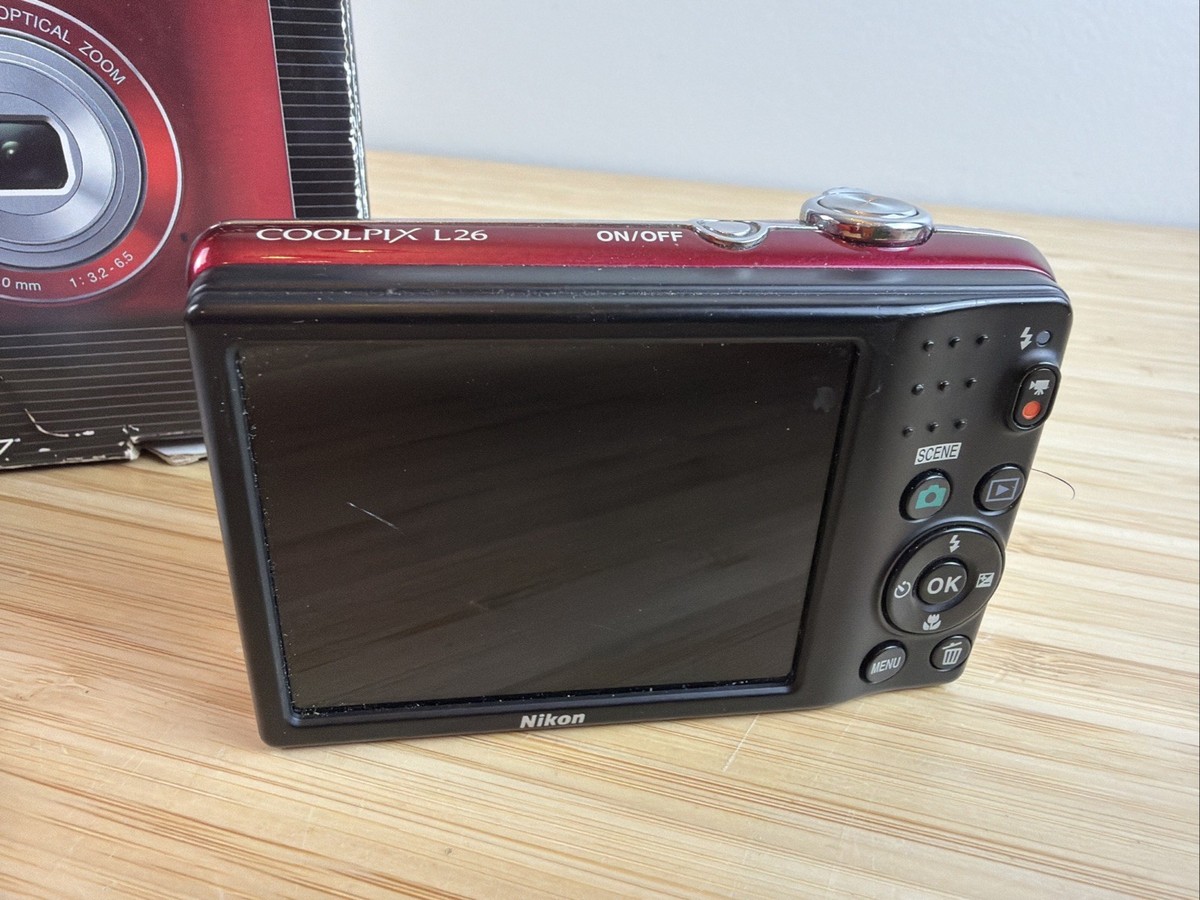 Nikon COOLPIX L26 16.1MP 5x Optical Zoom Digital Camera -Red PARTS