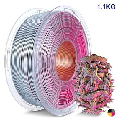 JAYO SILK PLA+ 3D Printer Filament 1.75mm 1.1KG Quad-Color Black Grey Red Yellow
