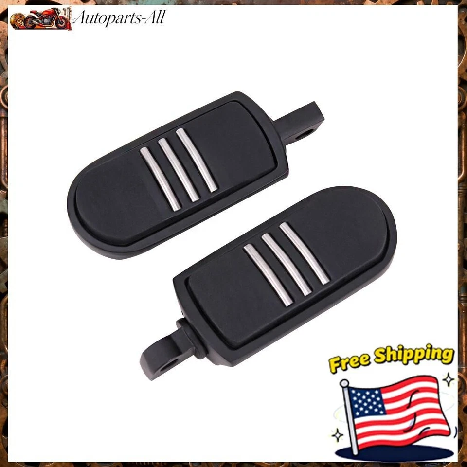 Reposapiés StreamLiner negro reposapiés para Harley Touring Road King Dyna Fat Boy Foto 2 de 4