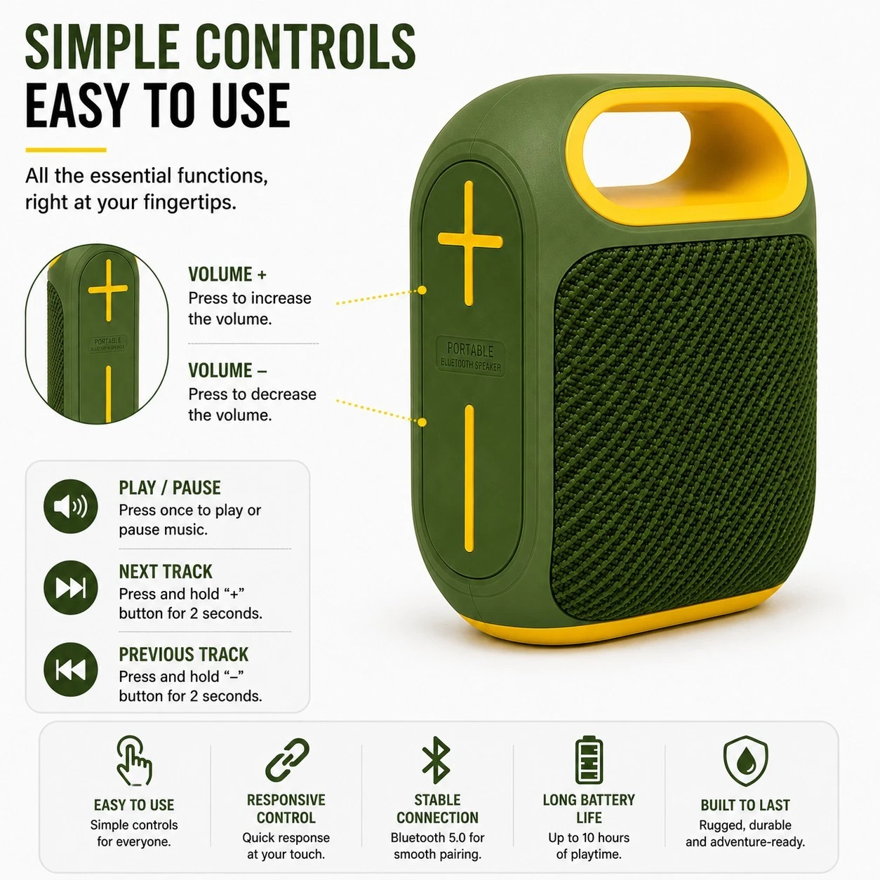 Portable Loud Bass Bluetooth Speakers USB - Picture 6 of 7
