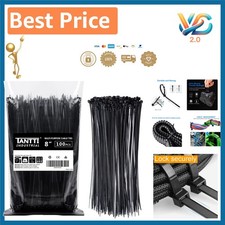 Supply Black 8 Inch Zip Ties 50lb Tensile Strength 100 Pack New