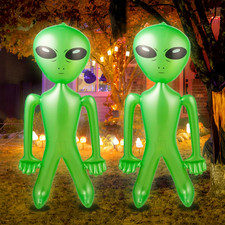 60 Inch 5 Feet Giant Alien Inflatable - Pack of 2 - Jumbo Green Alien, for Gam