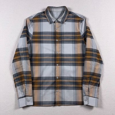 Lululemon Shirt Mens Medium Masons Peak Flannel Plaid Long Sleeve Button Up