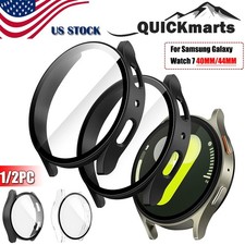 For Samsung Galaxy Watch 7 40mm 44mm Hard PC Case Cover Glass Screen Protector