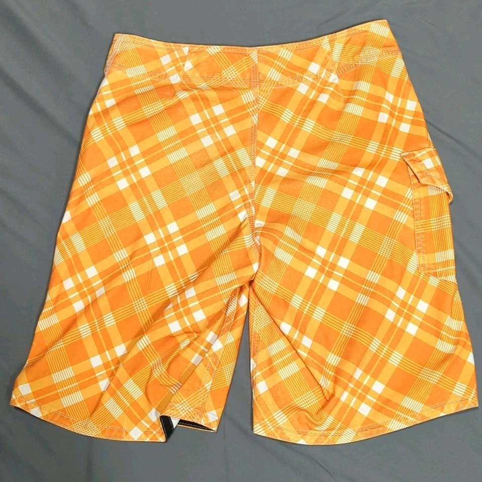 Lost Board Shorts Para Hombres 29 Naranja Blanco Bañador a Cuadros Surf Playa 9 Pulgadas De Colección Foto 2 de 4