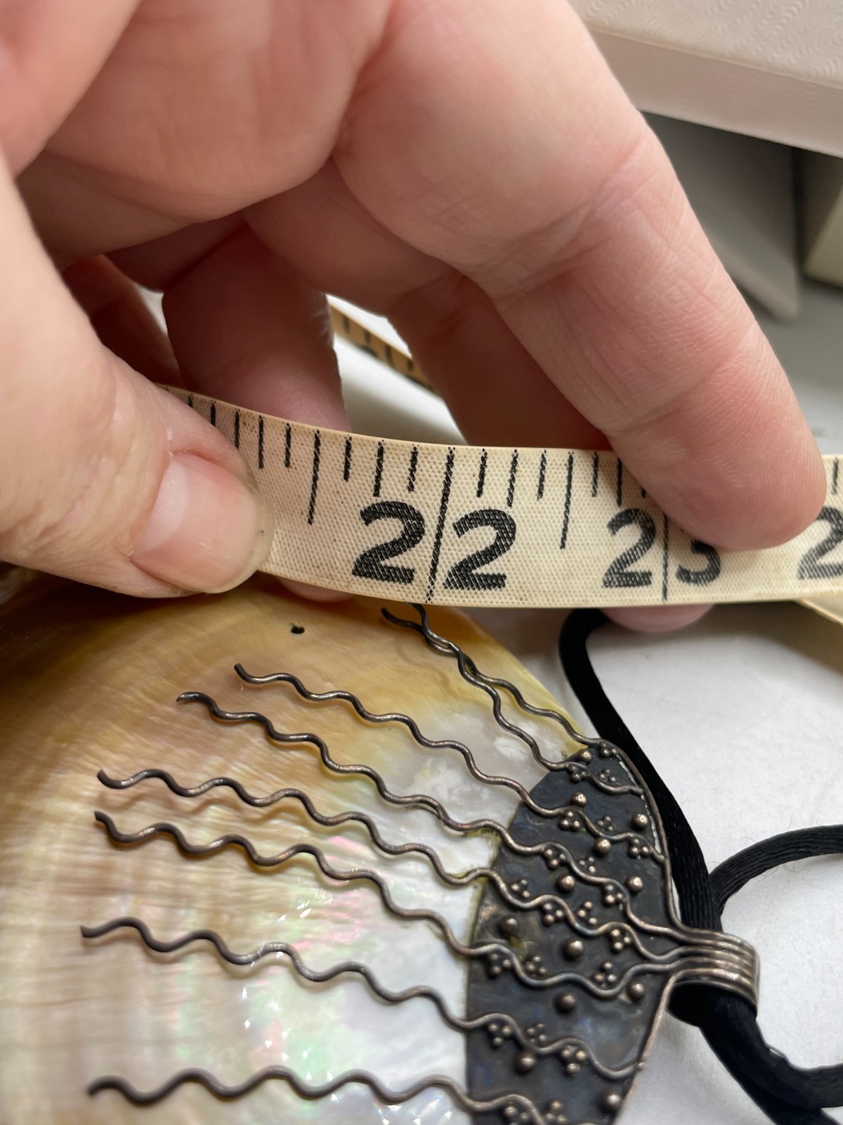 VTG Statement MOP Shell 925 Sterling wirework Art… - image 9