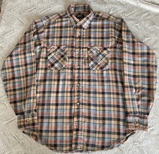 Vintage Levi s Button Up Shirt Mens L Plaid Black Tab Made in USA 70s 80s