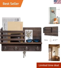 Wall Mount Mail Key Holder Rack Organizer Rustic Home Decor 15 7 W