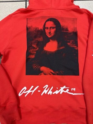 Off White Mona Lisa 2013 Virgil Abloh Red Hoodie Sweatshirt