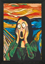 Mona Lisa The scream Framed Wall Art Poster Canvas Print Picture