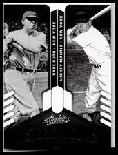 2022 Panini Absolute #HD-BM Babe Ruth / Mickey Mantle Historical Duals Green