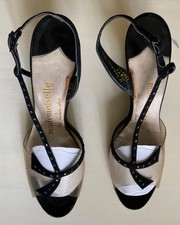 Vintage 1950s Mademoiselle The Fashion Shoe Sz 7AAAA Slingback 3" Peep Toe Shoe
