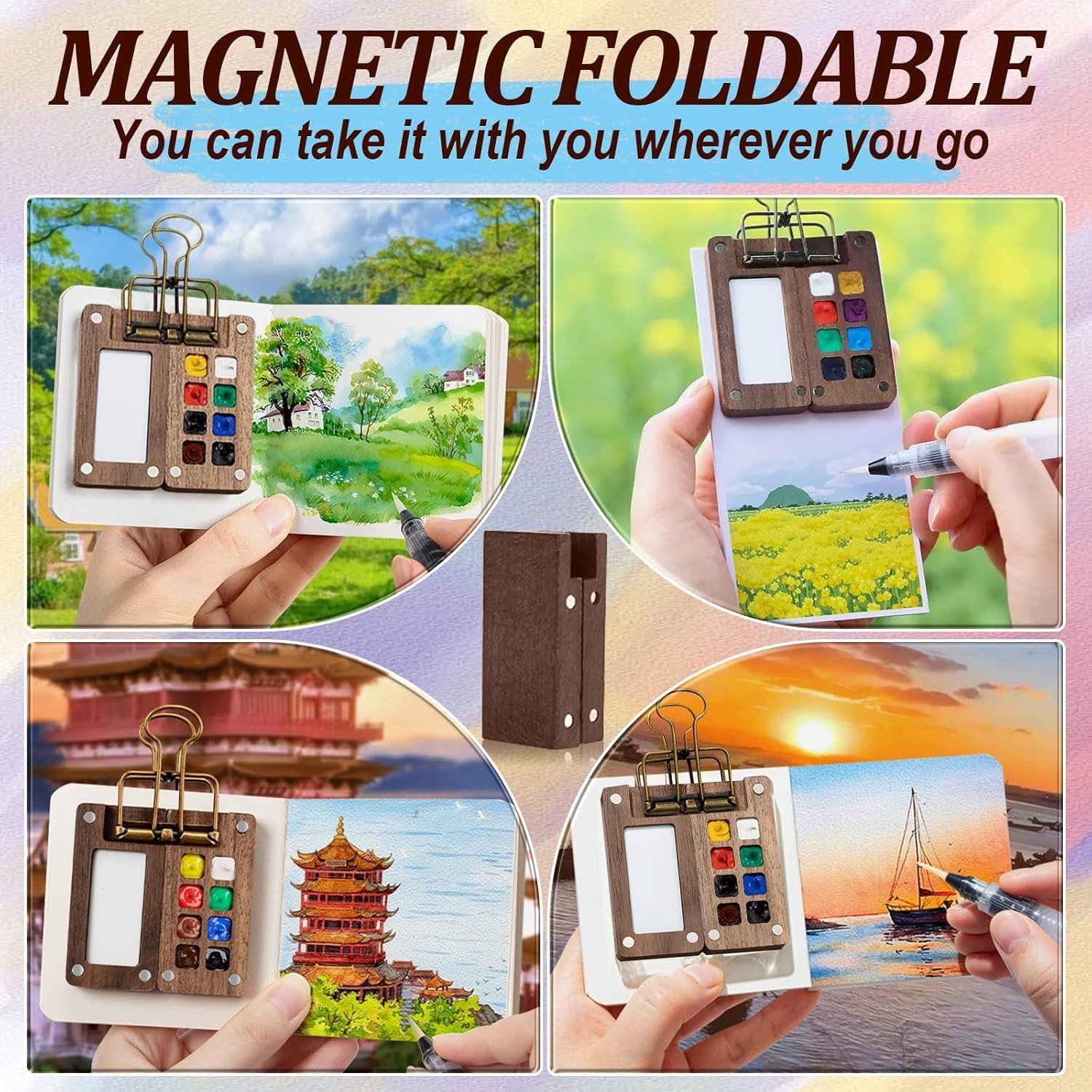 Watercolor Kit, Tobios Mini Watercolor Paint Set, 12 Color Mini Watercolor