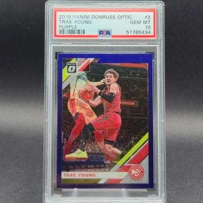 Trae Young 2019-20 Panini Donruss Optic Purple Prizm PSA 10 #2 - Bild 1 von 2