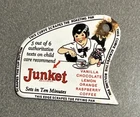 VINTAGE JUNKET POT SCRAPPER PORCELAIN SIGN CAR GAS TRUCK OIL MOTORCYCLE
