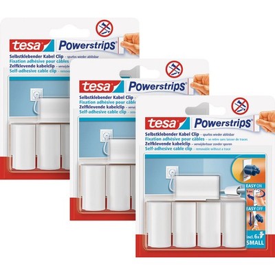 tesa POWERSTRIPS  Kabel-Clips  Weiß Inhalt: 15 St.