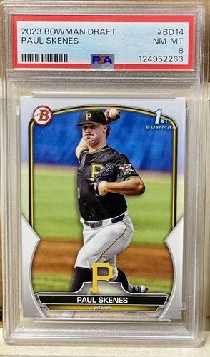 2023 Bowman Draft Paul Skenes 1st Pittsburgh Pirates RC BD14 PSA 8 NM-MT