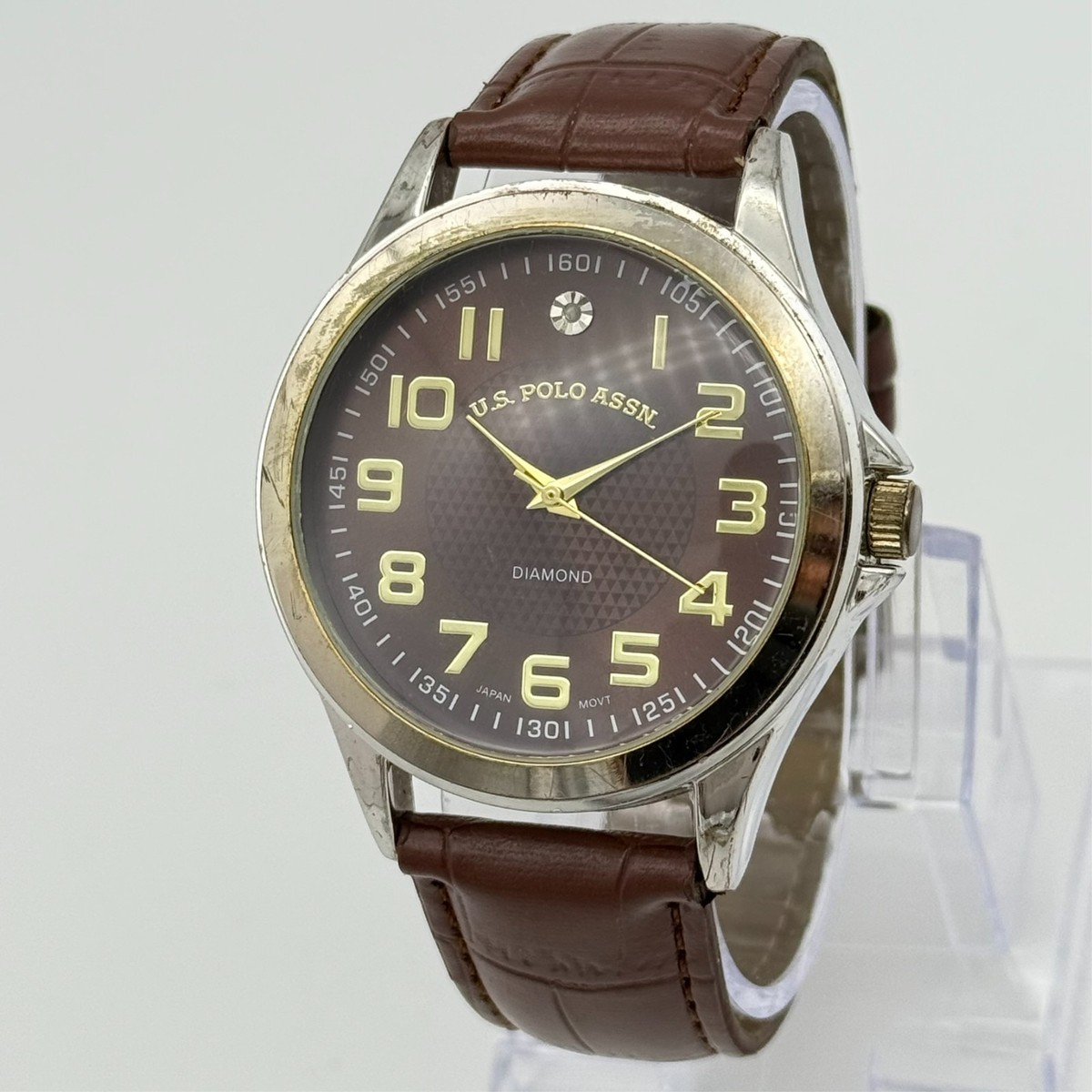 Wristwatch Us Polo Assn Diamond Watch Polo Men's Gun Metal