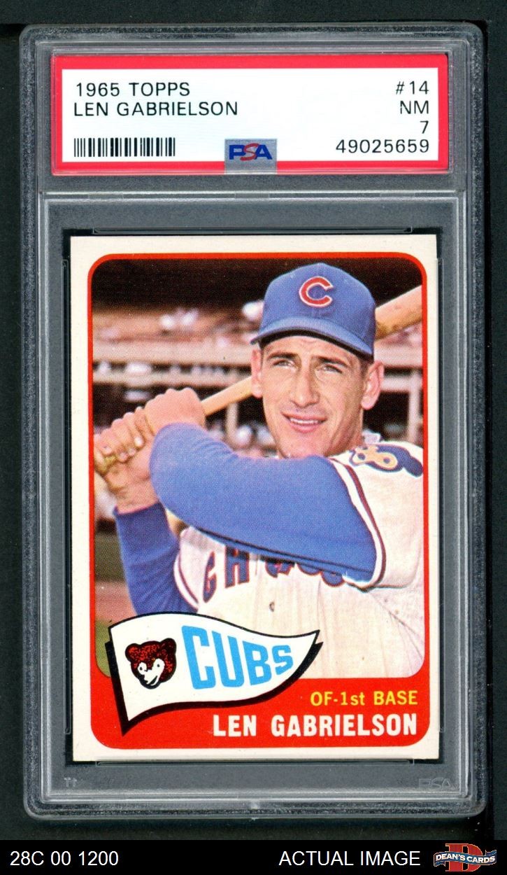 1965 Topps #14 Len Gabrielson Cubs PSA 7 - NM