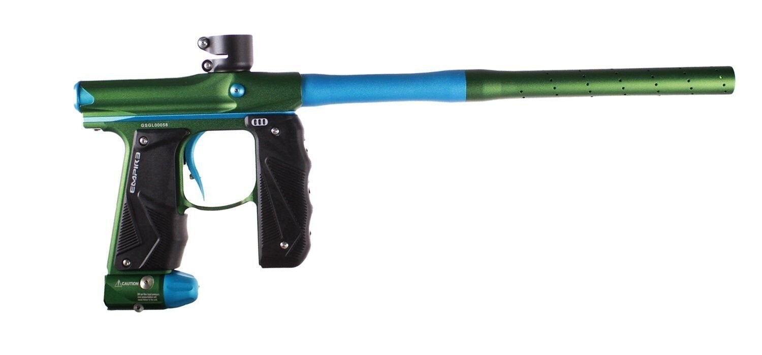 Empire Mini GS Paintball Marker .68 Caliber Gun - Green with Aqua Accents