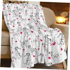 for Girls Woman Cute Dog Throw Blanket Dalmatian 50"x40" Dalmatian Blanket