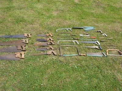 Restposten Vintage Handsägen Säge Zapfen Plattensäge Disston Dolman Eclipse Bügelsäge 40